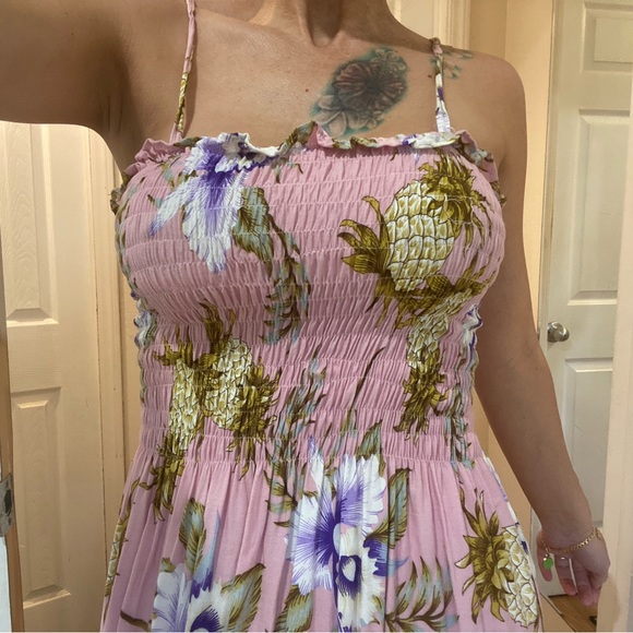 Aloha Print Midi 🌺🍍 dress OSFM excellent condition - Picture 5 of 14